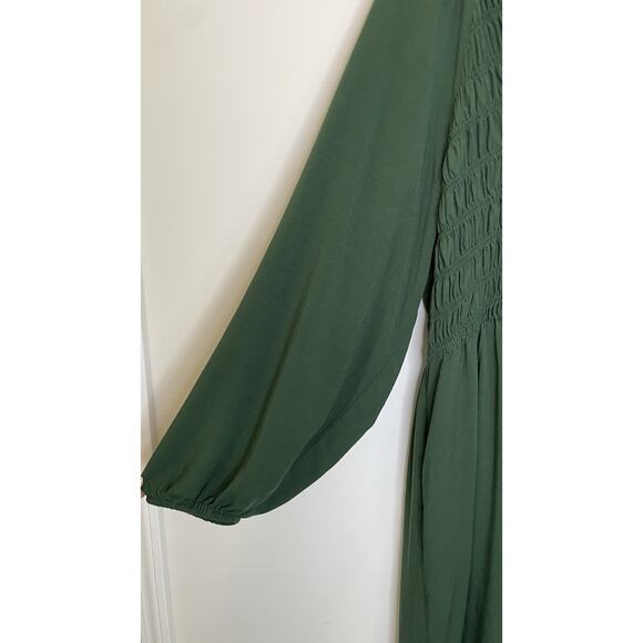 Ava & Viv 3X Smocked Long Sleeve Midi Dress Holiday Christmas Fall Milkmaid Boho - Picture 5 of 7